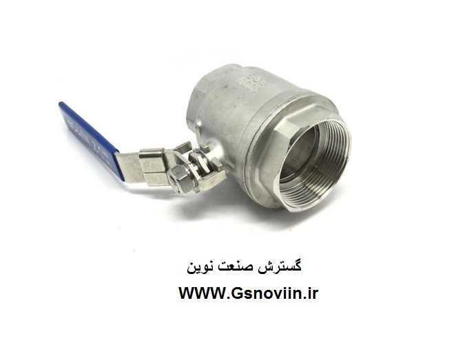 شیر گازی "1/2 اینچ 2000 وگ دو تیکه استنلس استیل رزوه ای